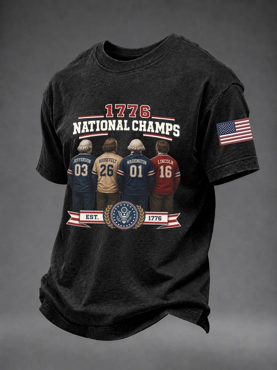 1776 National Champs T-Shirt We The People Merch USA Patriotic Gift Ideas - Merchluma