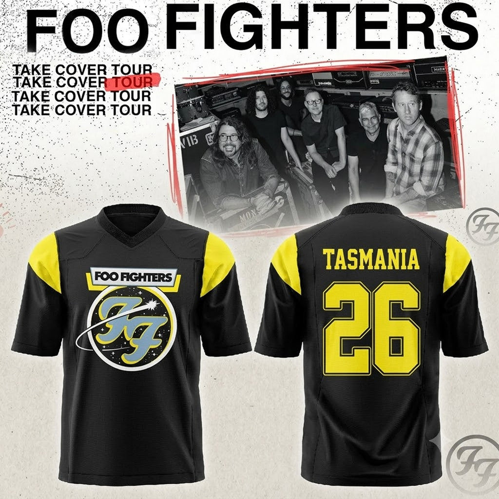 Foo Fighters Take Cover Tour 2026 Jersey Tasmania Jersey Foo Fighters Merch Gift For Band Fans - Merchluma