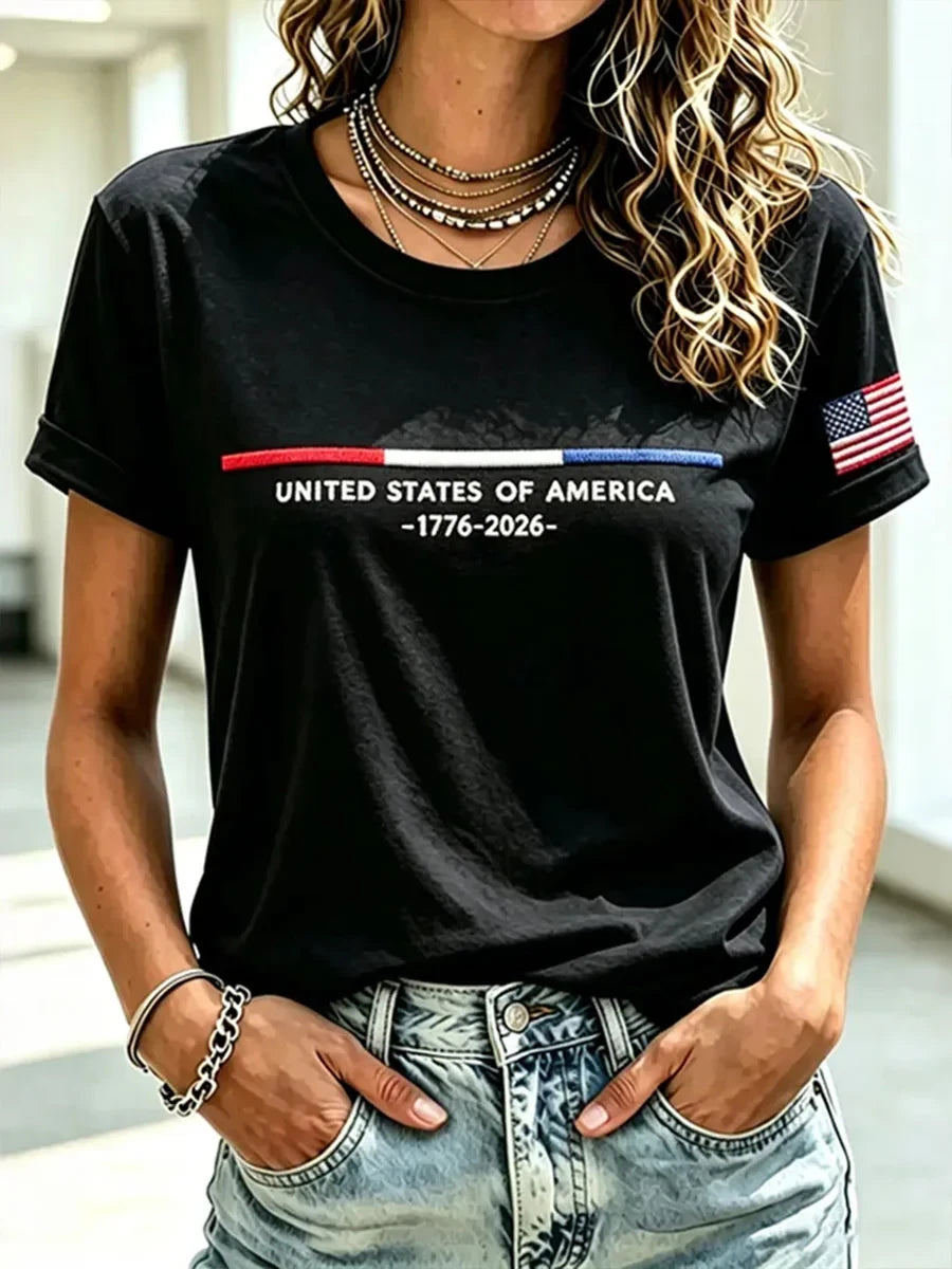 United States Of America Flag T-Shirt 1776-2026 Merch Great Patriot Pride Gift - Merchluma