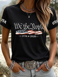 We The People 1776 T-Shirt America 250th Anniversary Merch Patriotic Gift For Her - Merchluma