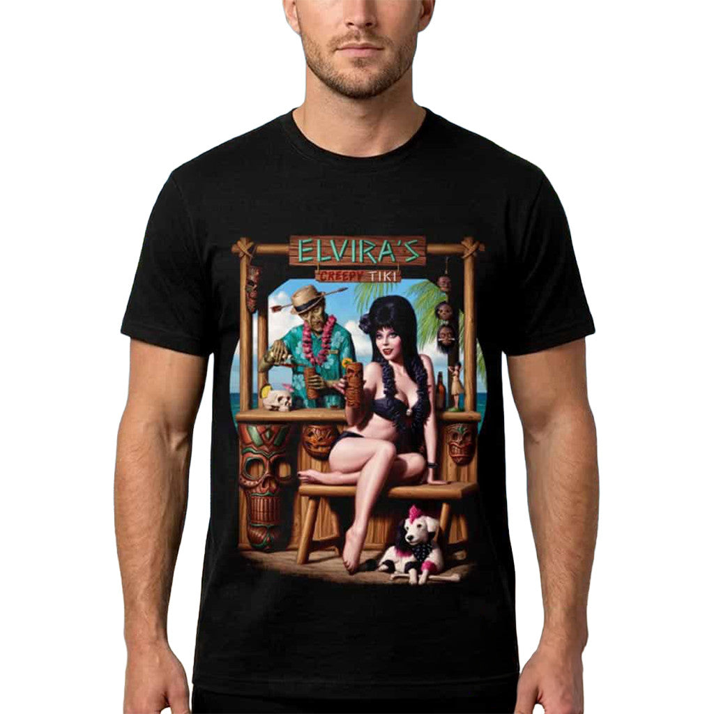 Cavity Colors SummerWeen 2026 Collection Elvira's Creepy Tiki T-Shirt Summer Gift For Him - Merchluma