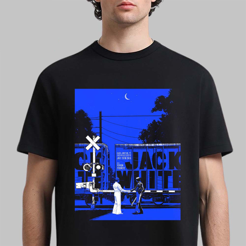 Jack White Essex Junction Vermont 2026 Event Poster T-Shirt Black Jack White Merch Fan Gifts - Merchluma