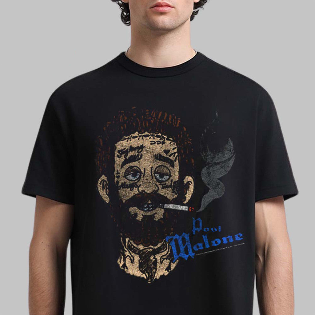 Post Malone X Cheatin Snakes 2026 Big Ass Stadium Tour Merch Cigarette T-Shirt Gift For Him - Merchluma