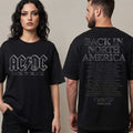 ACDC Pwr Up Tour 2026 Merch Back In Black Schedule Tour Dates T-Shirt Gift For Rock Band Fans - Merchluma