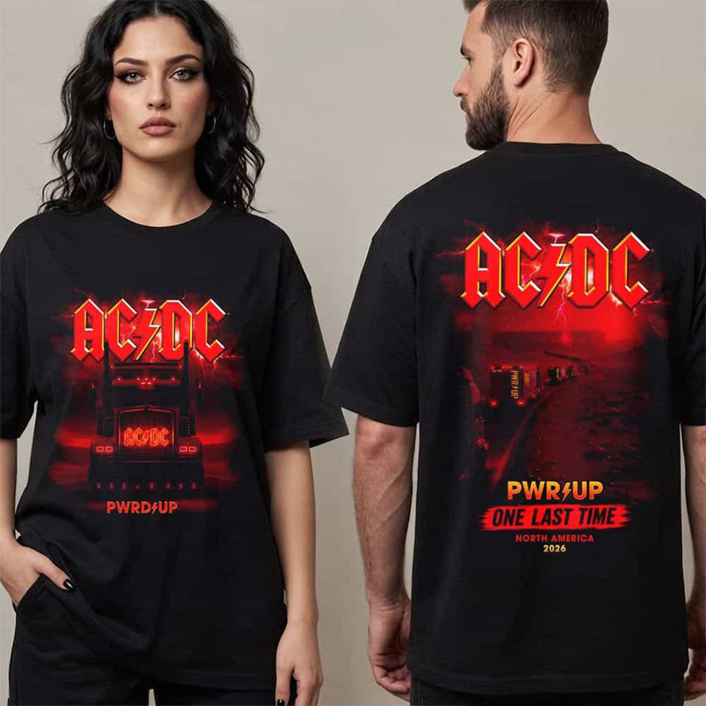 ACDC Pwr Up Tour 2026 Merch North America One Last Time 2026 T-Shirt Gift For Rock Music Fans - Merchluma