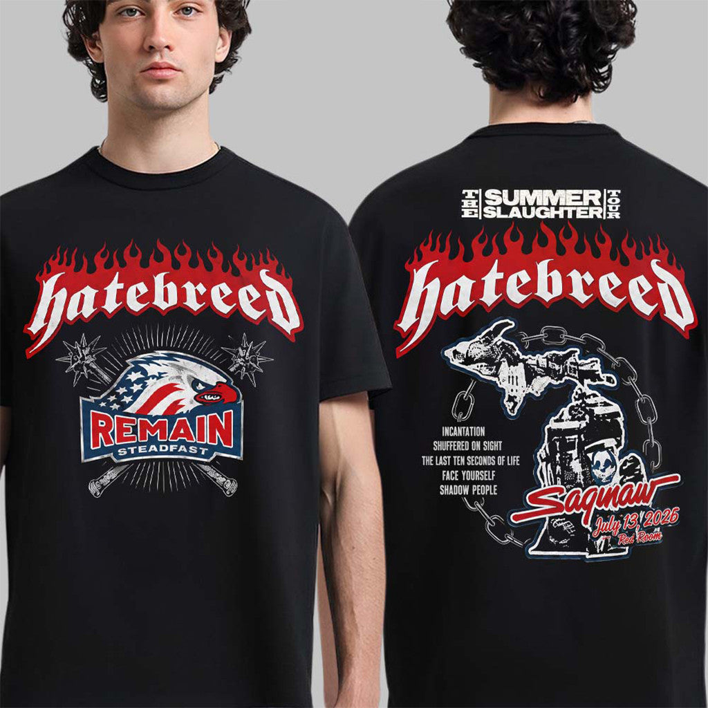 Hatebreed Saginaw Michigan 2026 Event T-Shirt Hatebreed Tour Merch Gift For Band Fans - Merchluma