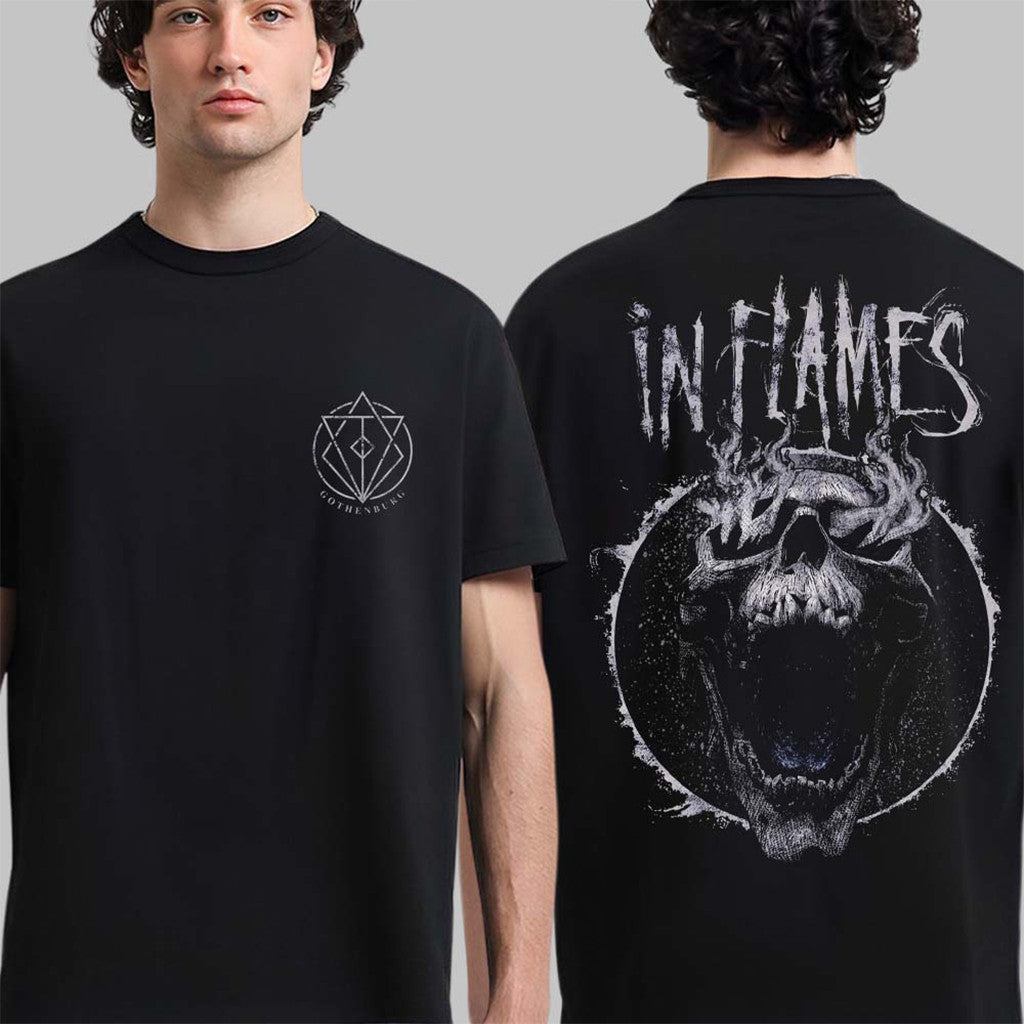 In Flames European Tour 2026 Merch Screaming Skull T-Shirt In Flames Merch Gift For Band Fans - Merchluma