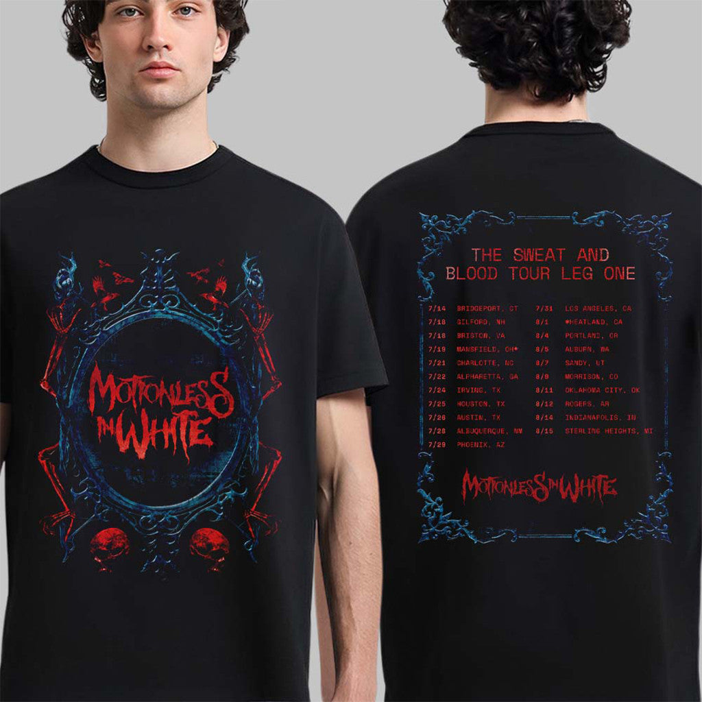 Motionless In White The Sweat And Blood Tour Leg One 2026 North America T-Shirt MIW Merch - Merchluma