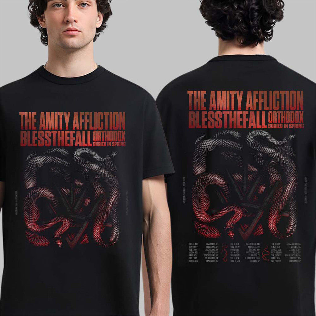 The Amity Affliction Merch 2026 House Of Cards USA Tour Schedule Dates Shirt Gift For Fans - Merchluma