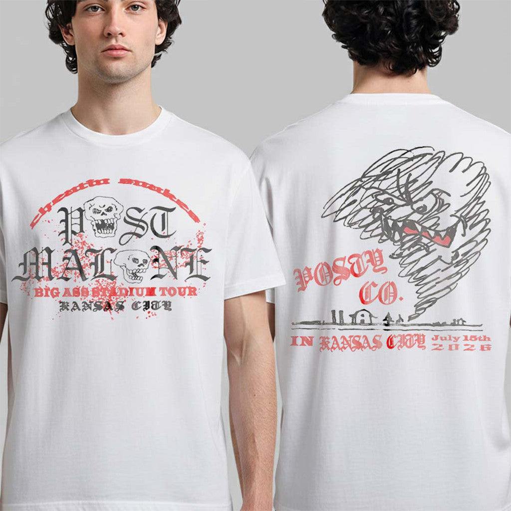 Post Malone Kansas City 2026 Big Ass Stadium Tour T-Shirt Post Malone Merch Gift For Music Fans - Merchluma
