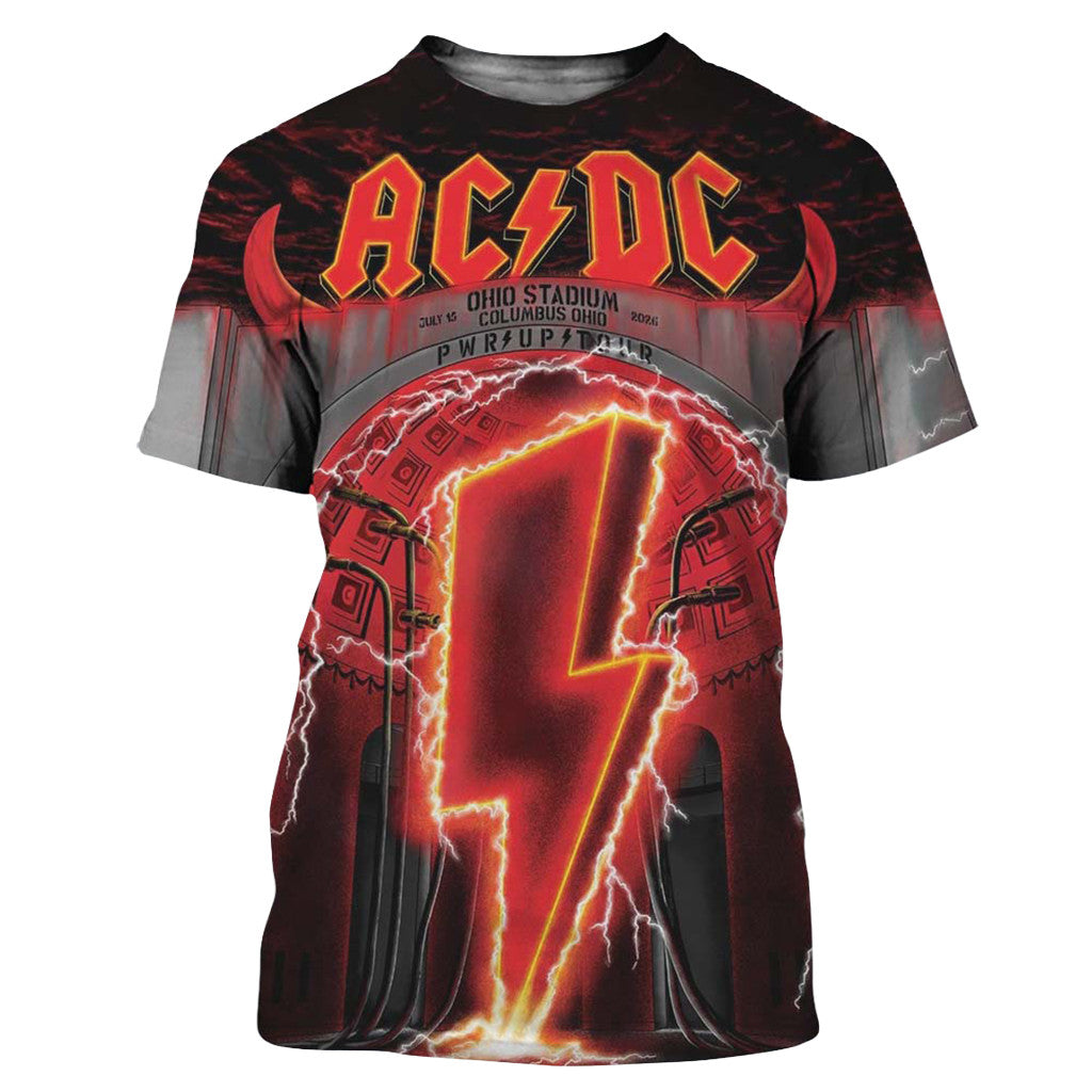 ACDC PWR Up Columbus Ohio 2026 Event Poster T-Shirt ACDC Tour Merch Gift For Music Lovers - Merchluma
