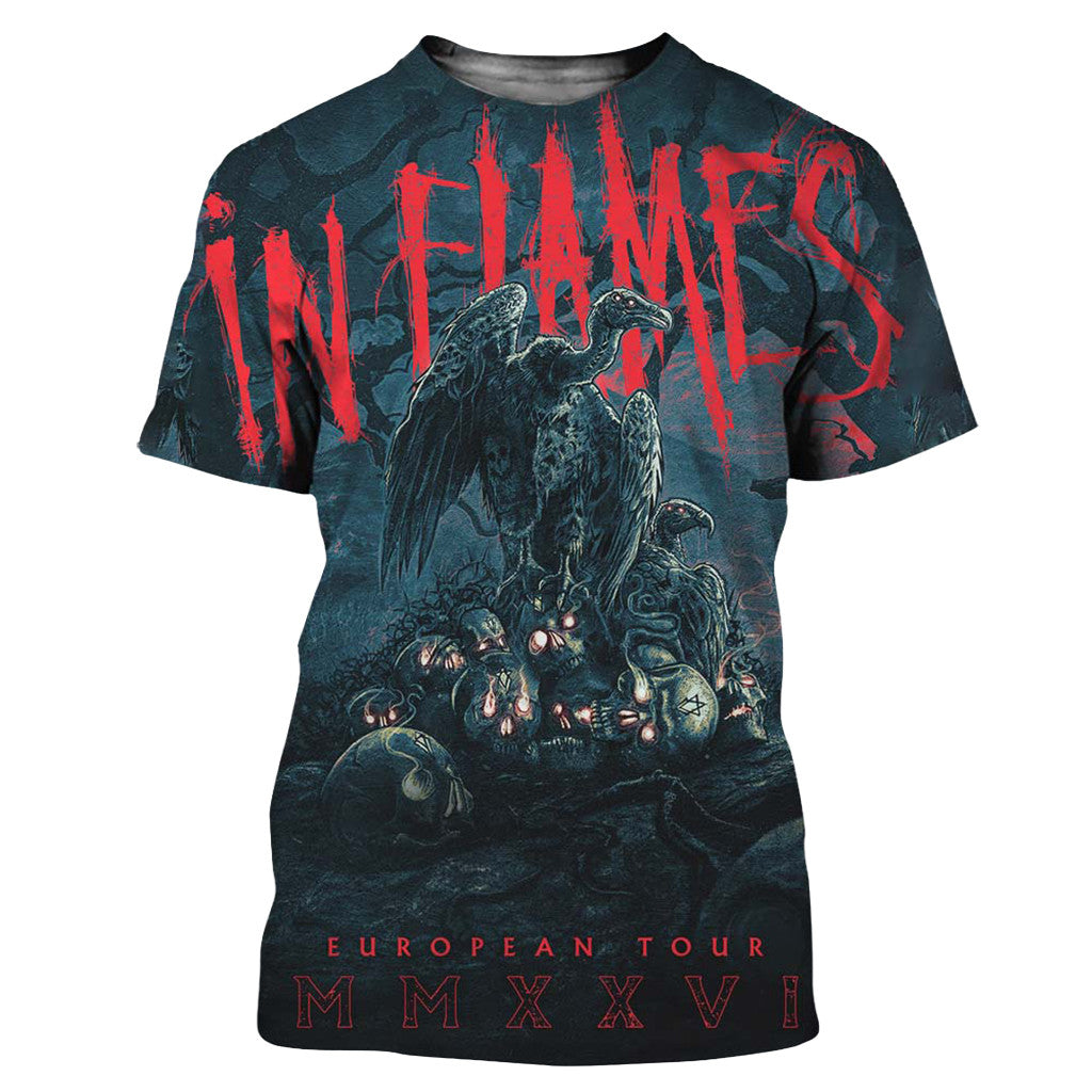 In Flames European Tour 2026 Merch Artwork T-Shirt In Flames Merch Gift For Band Fans - Merchluma