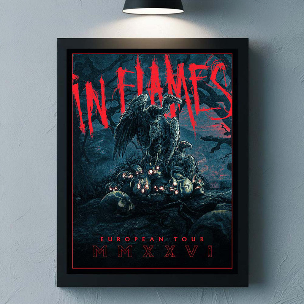 In Flames European Tour 2026 Merch Artwork Poster Home Decor Gifts For Music Lovers - Merchluma