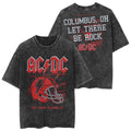ACDC PWR Up Columbus Ohio 2026 Washed T-Shirt Let There Be Rock Football Helmet Tee ACDC Merch - Merchluma