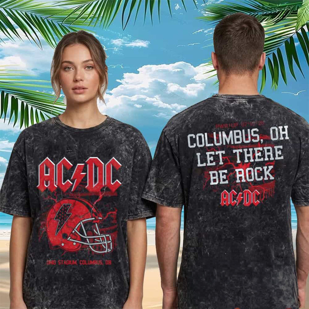 ACDC Pwr Up Tour 2026 Columbus Washed T-Shirt Let There Be Rock Shirt ACDC Merch Rock Fan Gifts - Merchluma