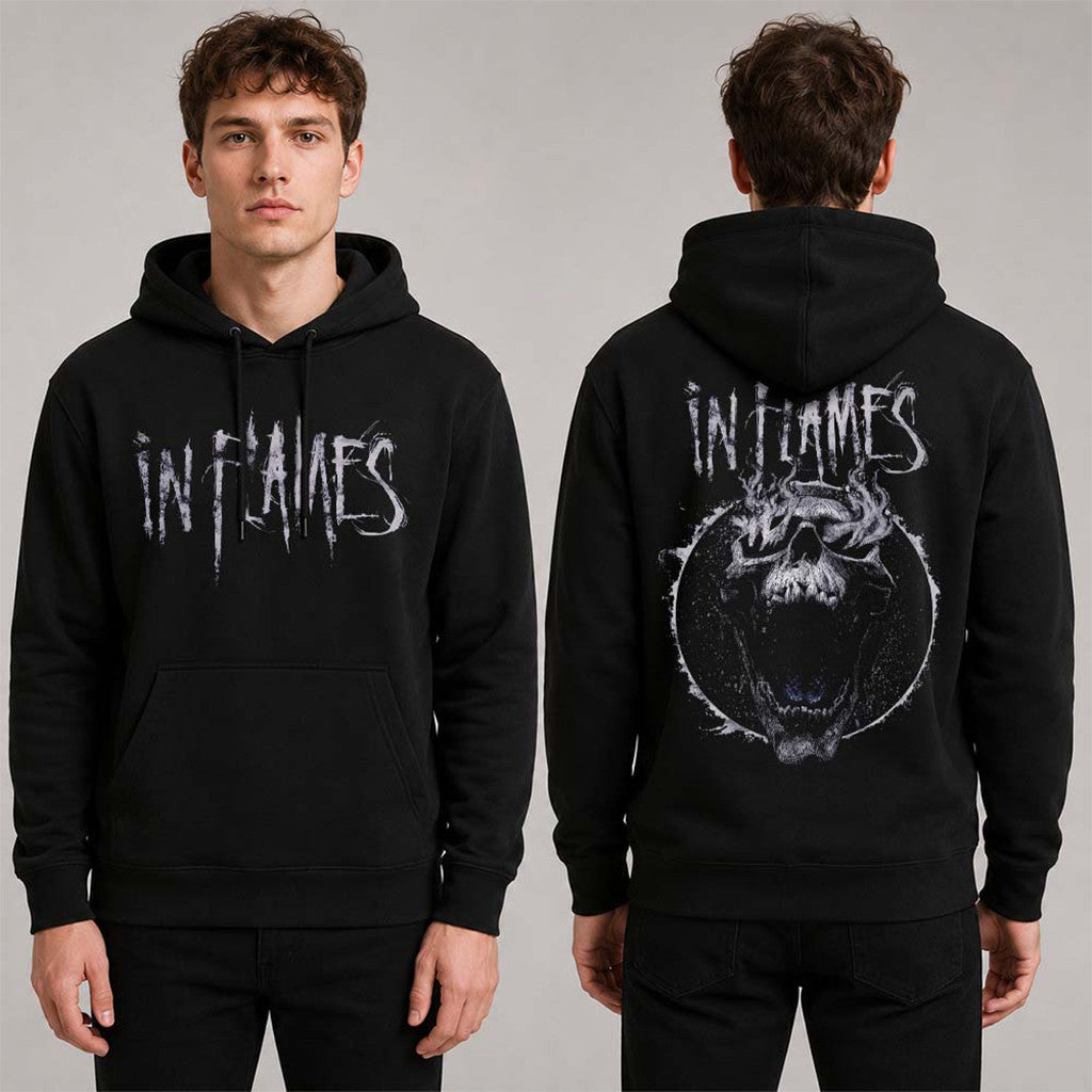In Flames European Tour 2026 Merch Screaming Skull Hoodie In Flames Merch Band Fan Gifts - Merchluma