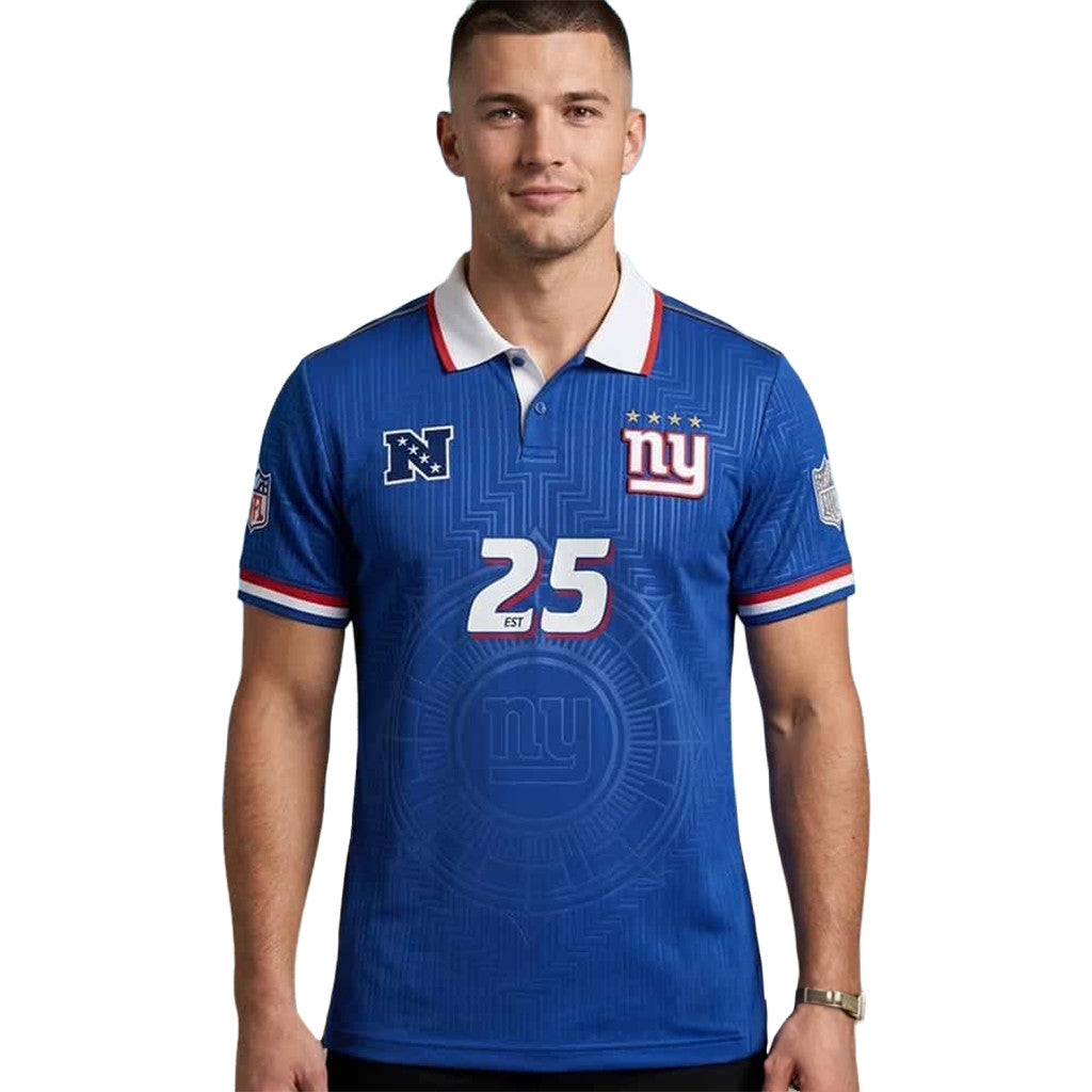 New York Giants Football X Football Polo Shirt 2026 New York Giants Merch Gift Ideas For Him - Merchluma