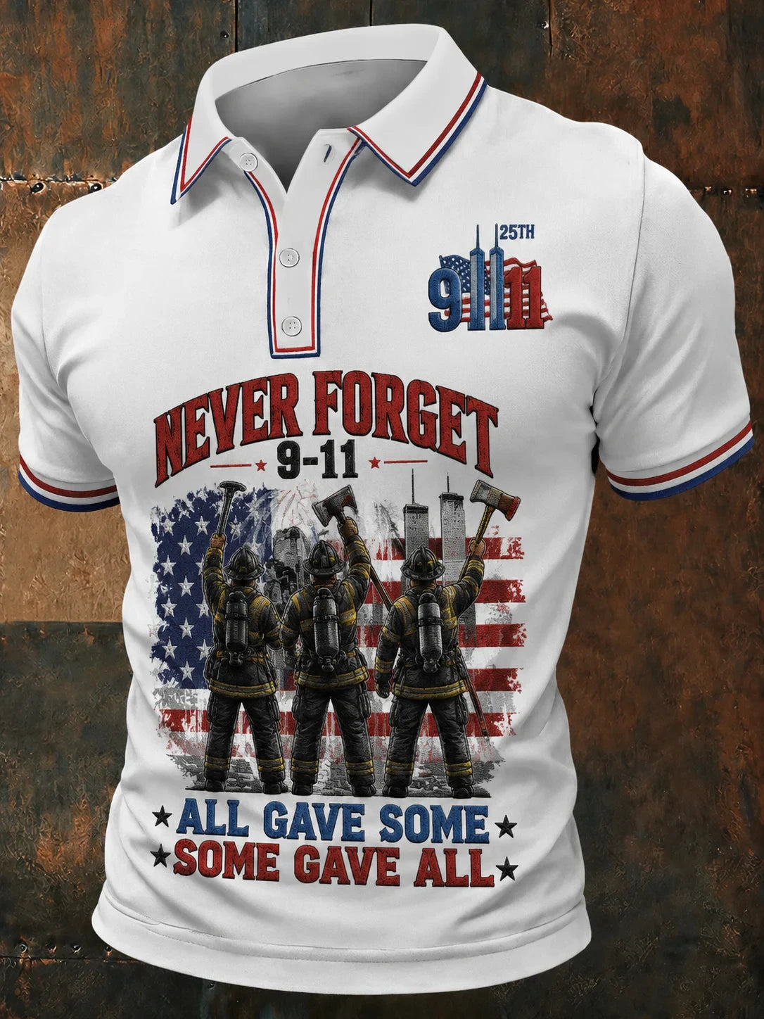 Never Forget 9-11 Twin Towers Polo Shirt Honor Remember Unite Merch September 11 Gift - Merchluma