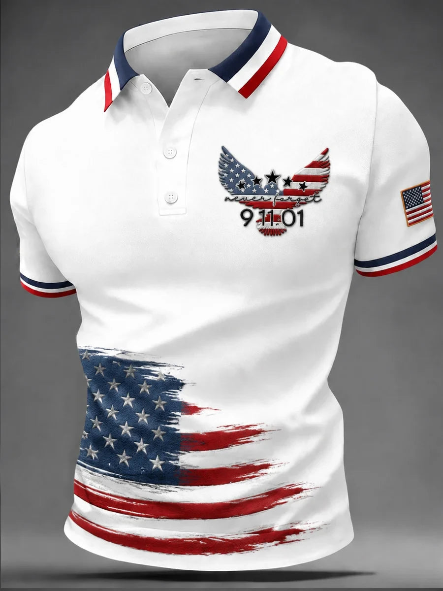 Never Forget 9-11 Twin Towers Polo Shirt We Will Never Forget Merch Present For Him - Merchluma