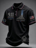Never Forget 911 We Remember Polo Shirt Honoring Fireman Patriot Day Merch Dad Gift - Merchluma