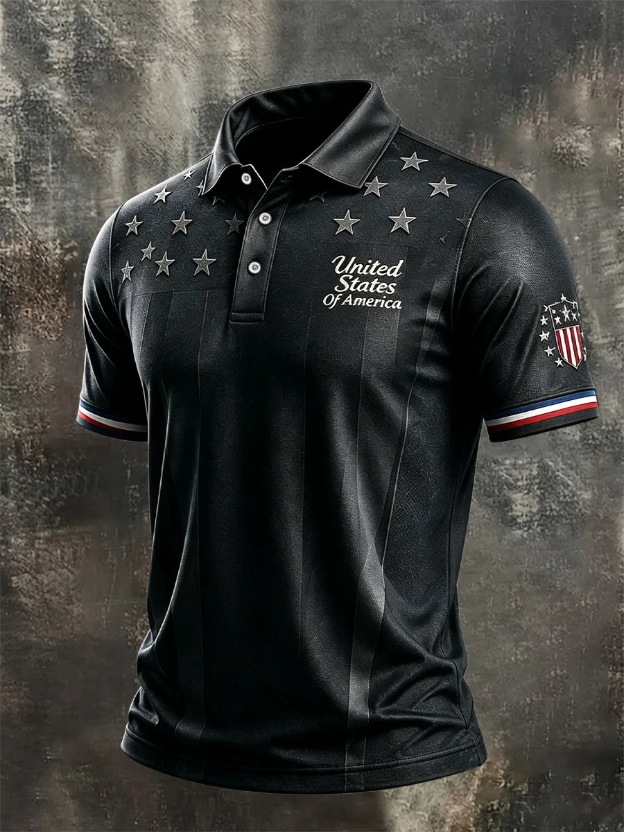 United States Polo Shirt American Flag Stars Stripes Merch Patriotic Gifts For Veterans - Merchluma