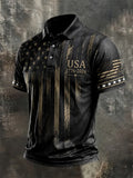 USA 1776-2026 Polo Shirt American Flag Stars Stripes Merch Veteran Gift - Merchluma