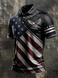 USA Patriotic Eagle Polo Shirt American Flag Stars Stripes Merch Proud Veteran Gift - Merchluma