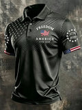 Freedom America Polo Shirt 1776-2026 American Flag Merch Proud Patriotic Gift - Merchluma