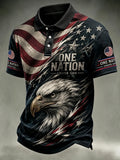 One Nation Under God Polo Shirt American Flag Eagle Merch Gifts For Independence Day - Merchluma
