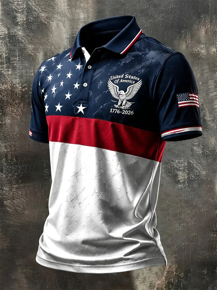 United States Of America Polo Shirt Patriotic Eagle Flag Merch Proud Veteran Gift - Merchluma