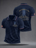 We Will Never Forget September 11 Twin Towers Polo Shirt 25 Anniversary Merch Patriotic Gift - Merchluma
