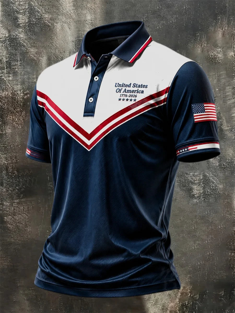United States Of America Polo Shirt 1776-2026 Merch Proud Patriotic Veteran Gift - Merchluma