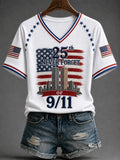 Courage Sacrifice Unity 9-11 V-Neck Shirt We Will Never Forget Merch Gifts For Superfans - Merchluma