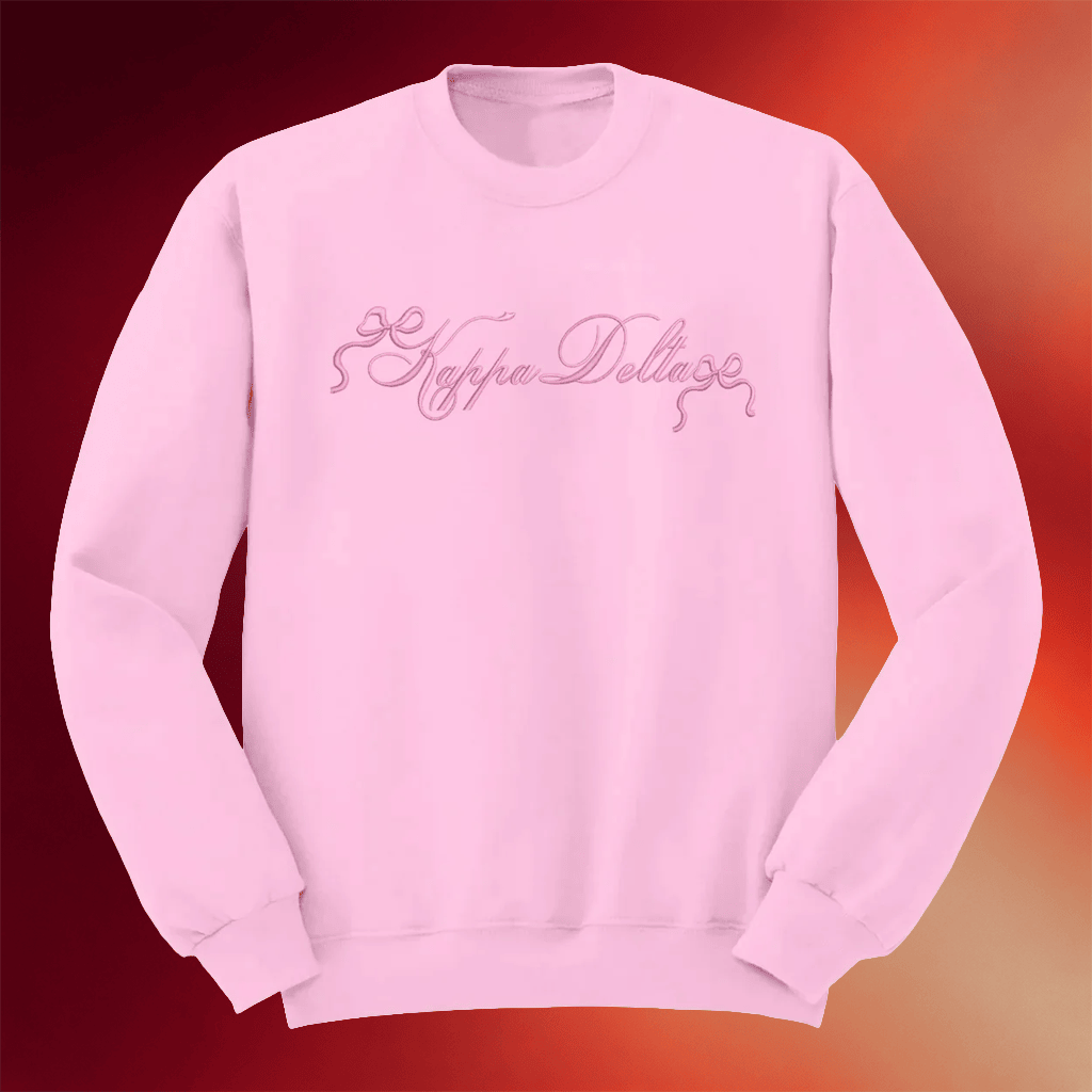 Kappa Delta Merch 2026 Kappa Delta Ribbons And Bows Embroidered Sweatshirt Gifts For Her - Merchluma
