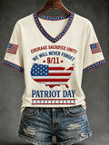 Courage Sacrifice Unity 9-11 V-Neck Shirt We Will Never Forget Merch Memorial Gift Ideas - Merchluma