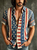 American Flag Stripes Hawaiian Shirt 4th Of July Merch Patriotic Gift - Merchluma