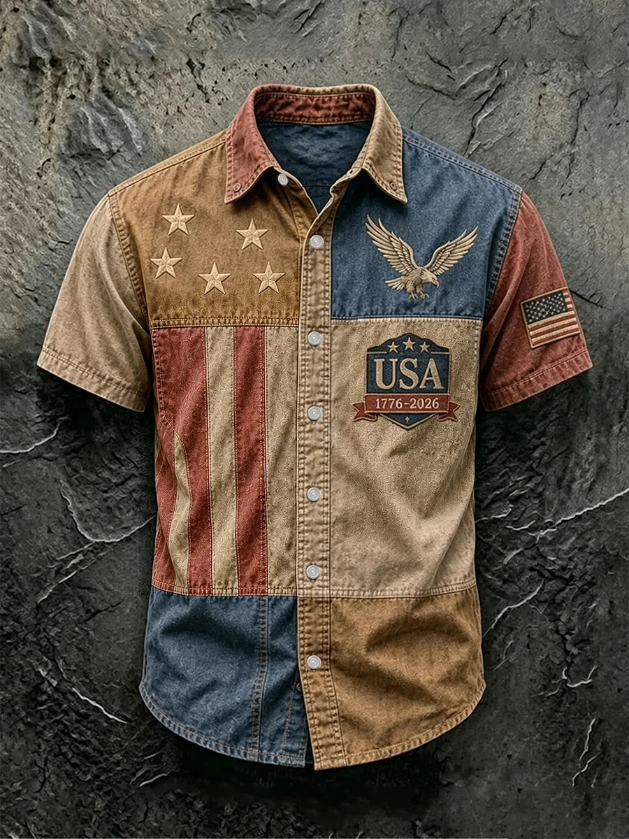 USA 1776 American Flag Hawaiian Shirt 4th Of July Merch Independence Day Gift - Merchluma