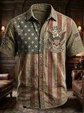 USA Freedom American Flag Hawaiian Shirt Vintage Merch Proud Patriotic Veteran Gift - Merchluma