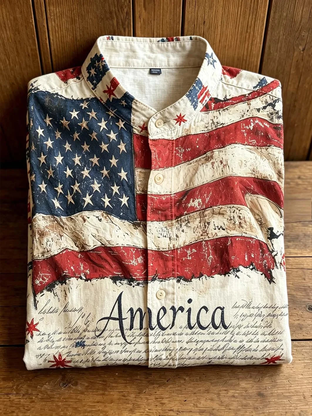 American Flag Vintage Hawaiian Shirt American Patriot Clothing Proud Patriotic Veteran Gift - Merchluma