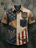 USA 1776-2026 Hawaiian Shirt Freedom Is Earned Merch Patriotic Veteran Gift Ideas - Merchluma
