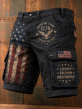 United We Stand 1776 American Flag Cargo Trendy Short Liberty Freedom Independence Merch Gift - Merchluma