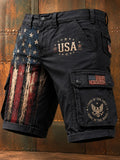 USA American Flag Cargo Trendy Short 1776 Merch Freedom Fighter Veteran Gift - Merchluma