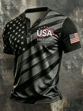 USA American Flag 1776 Henley Shirt Liberty 1776-2026 Merch Proud Patriotic Gift For Dad - Merchluma