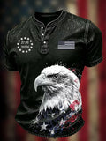 USA American Flag Henley Shirt 1776 Merch Proud Patriotic Veteran Gift Ideas - Merchluma