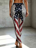 American Flag Stars Leggings 4th Of July Merch Proud Patriotic Gift - Merchluma