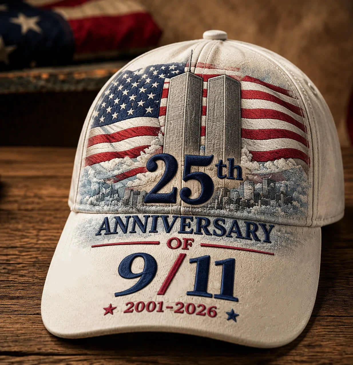 25th Anniversary Of 9-11 Baseball Cap American Flag Merch September 11 Memorial Gift - Merchluma