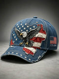 American Flag Patriotic Eagle Baseball Cap 1776-2026 Merch Veteran Gift - Merchluma
