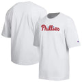 Philadelphia Phillies Merch 2026 Phillies Champion All Star Arched Chenille Wordmark Shirt White - Merchluma