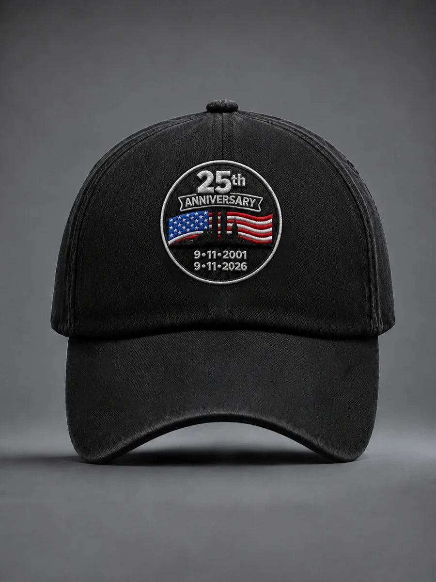 25th Anniversary 9-11 Twin Towers Baseball Cap Patriot Day Merch Never Forget Memorial Gift - Merchluma