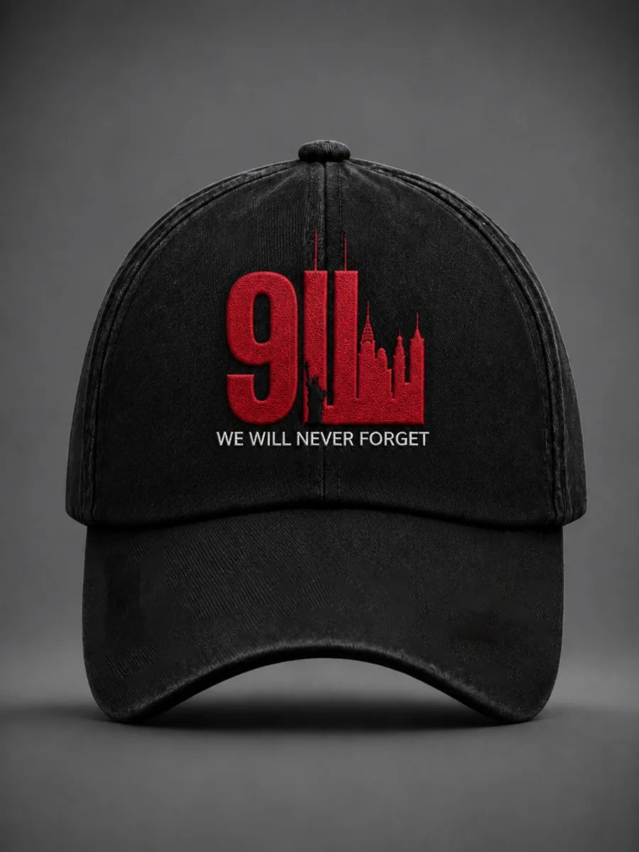Never Forget 9-11 Twin Towers Baseball Cap We Will Never Forget Merch Patriot Gift - Merchluma